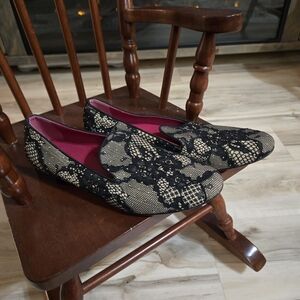 Alberto Gozzi 181 Vero Cuoio Black and Cream Lace Loafers